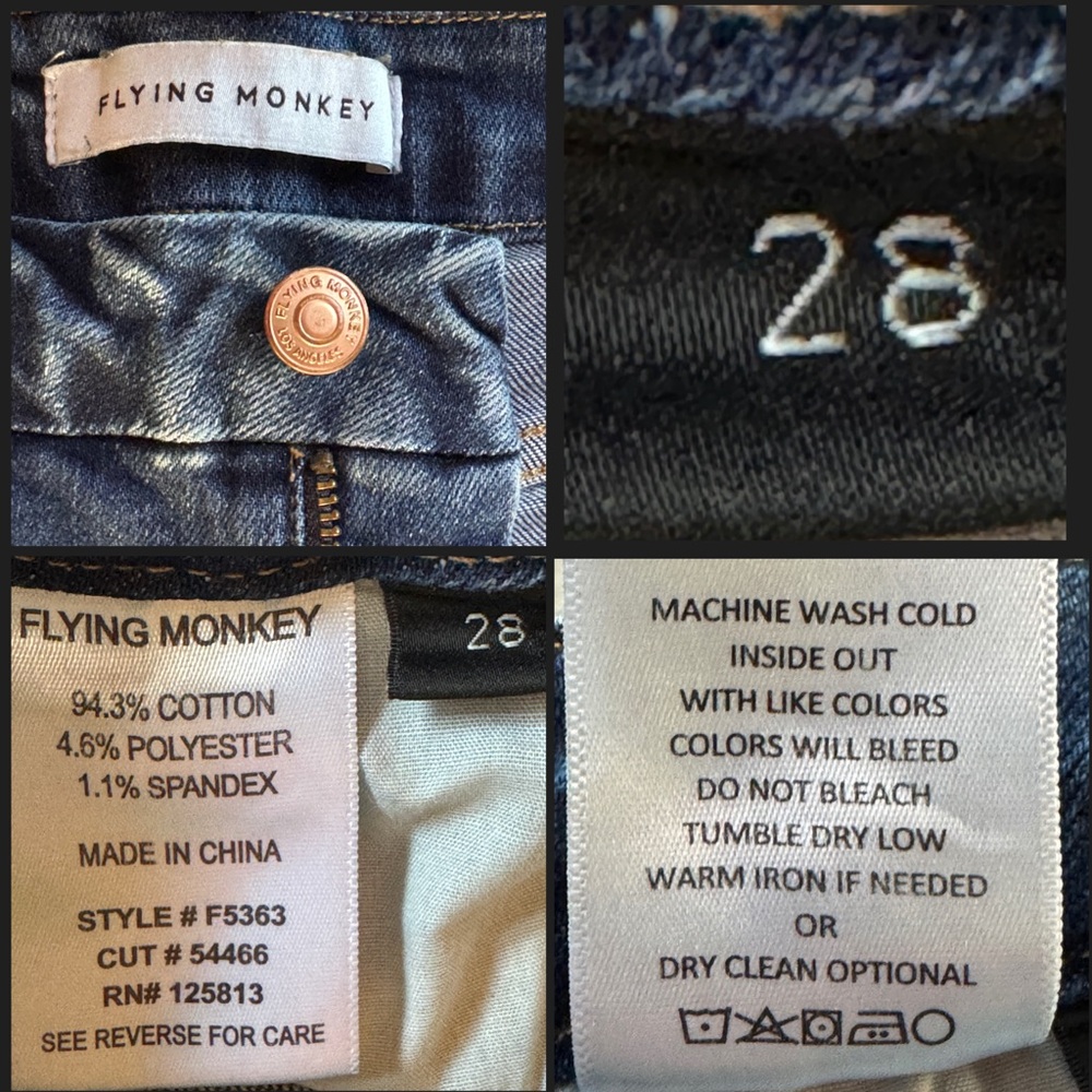 Flying Monkey High Rise Loose Fit Jeans F5363 (28) - Picture 5 of 15